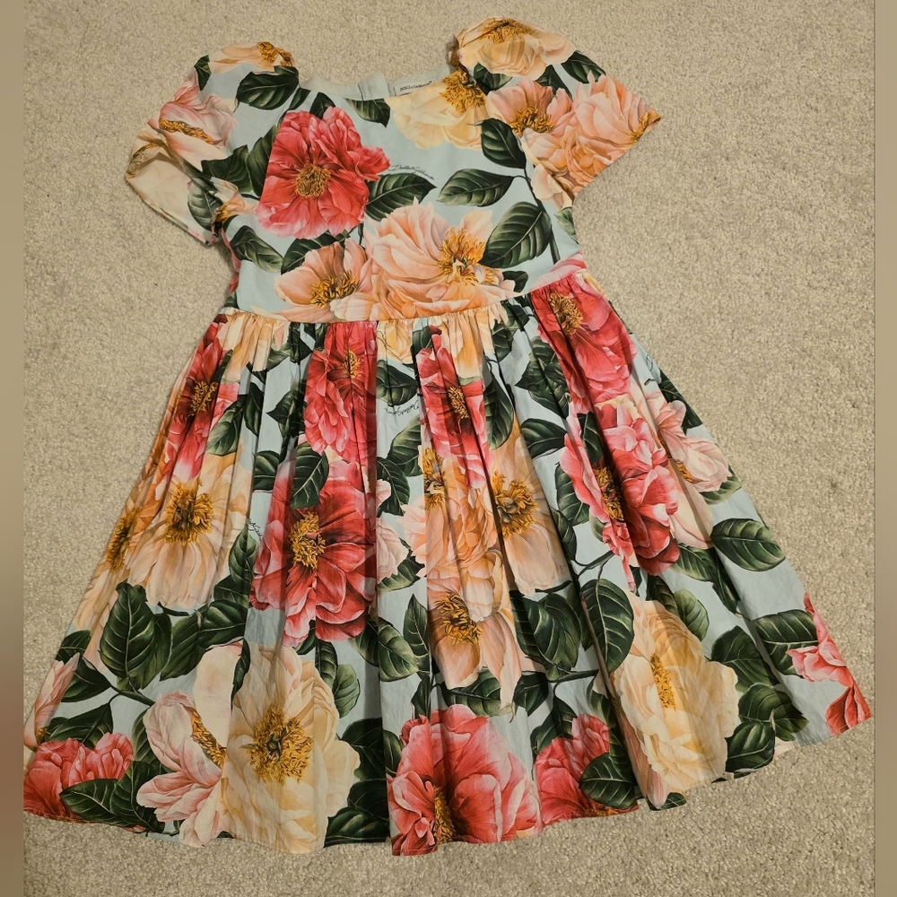 Dolce & Gabbana Kids Dress with Pink and Yellow Floral Design